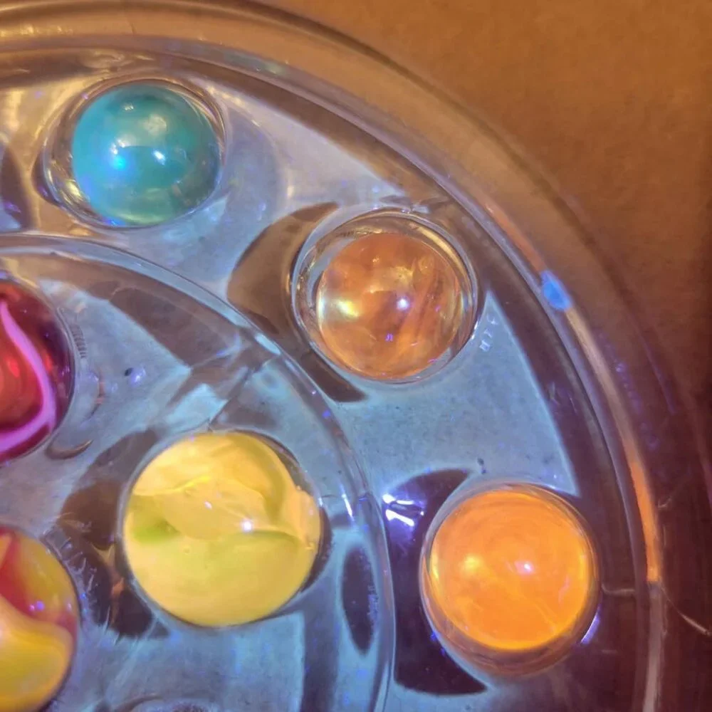 Vintage Collection Of Glass Marbles (display of flower frog -not included)